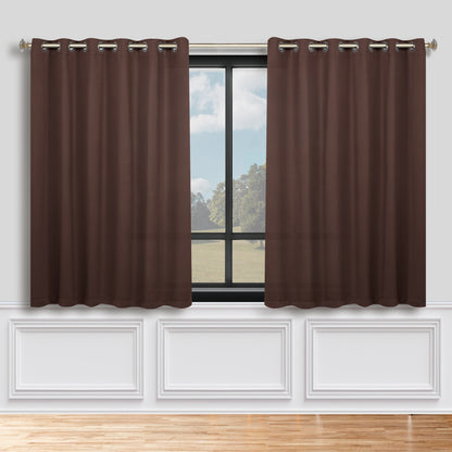 Classic Modern Solid Room Darkening Blackout Curtain Panels. Set of 2