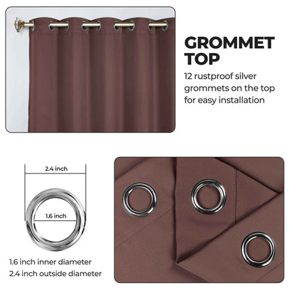 Classic Modern Solid Room Darkening Blackout Curtain Panels. Set of 2