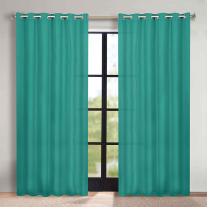 Classic Modern Solid Room Darkening Blackout Curtain Panels. Set of 2