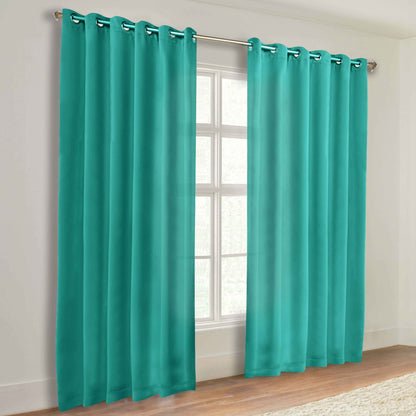 Classic Modern Solid Room Darkening Blackout Curtain Panels. Set of 2