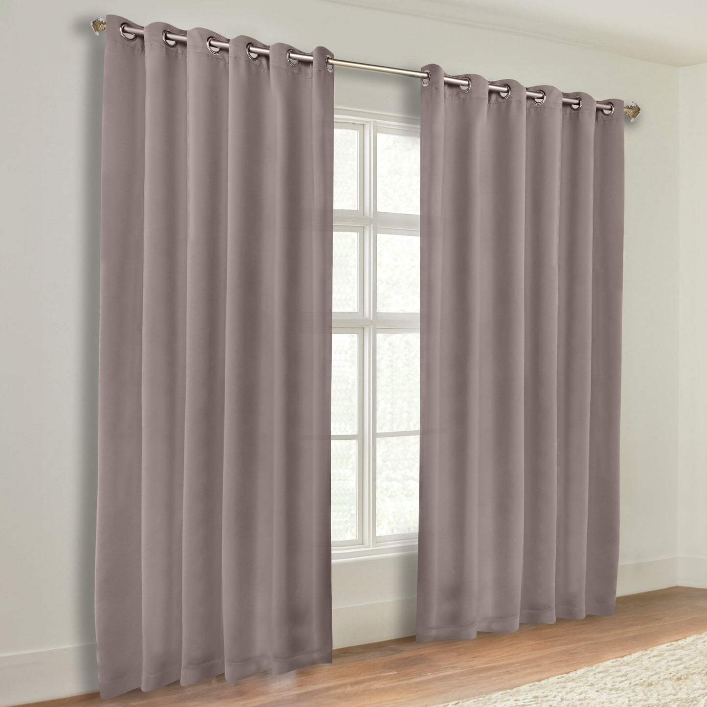 Classic Modern Solid Room Darkening Blackout Curtain Panels. Set of 2