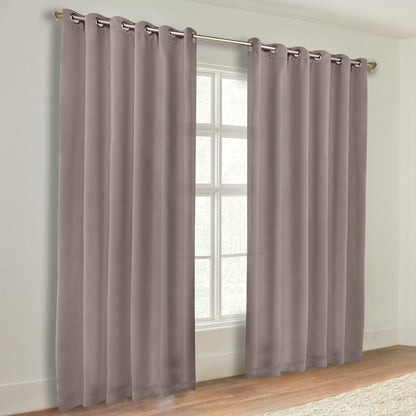 Classic Modern Solid Room Darkening Blackout Curtain Panels. Set of 2