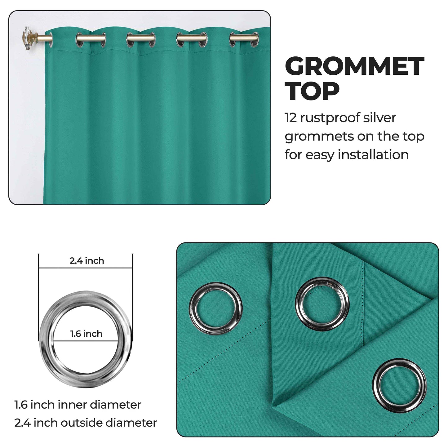 Classic Modern Solid Room Darkening Blackout Curtain Panels. Set of 2