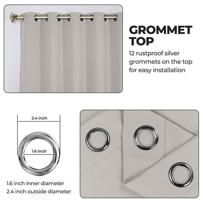 Classic Modern Solid Room Darkening Blackout Curtain Panels. Set of 2