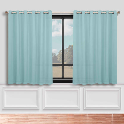 Classic Modern Solid Room Darkening Blackout Curtain Panels. Set of 2