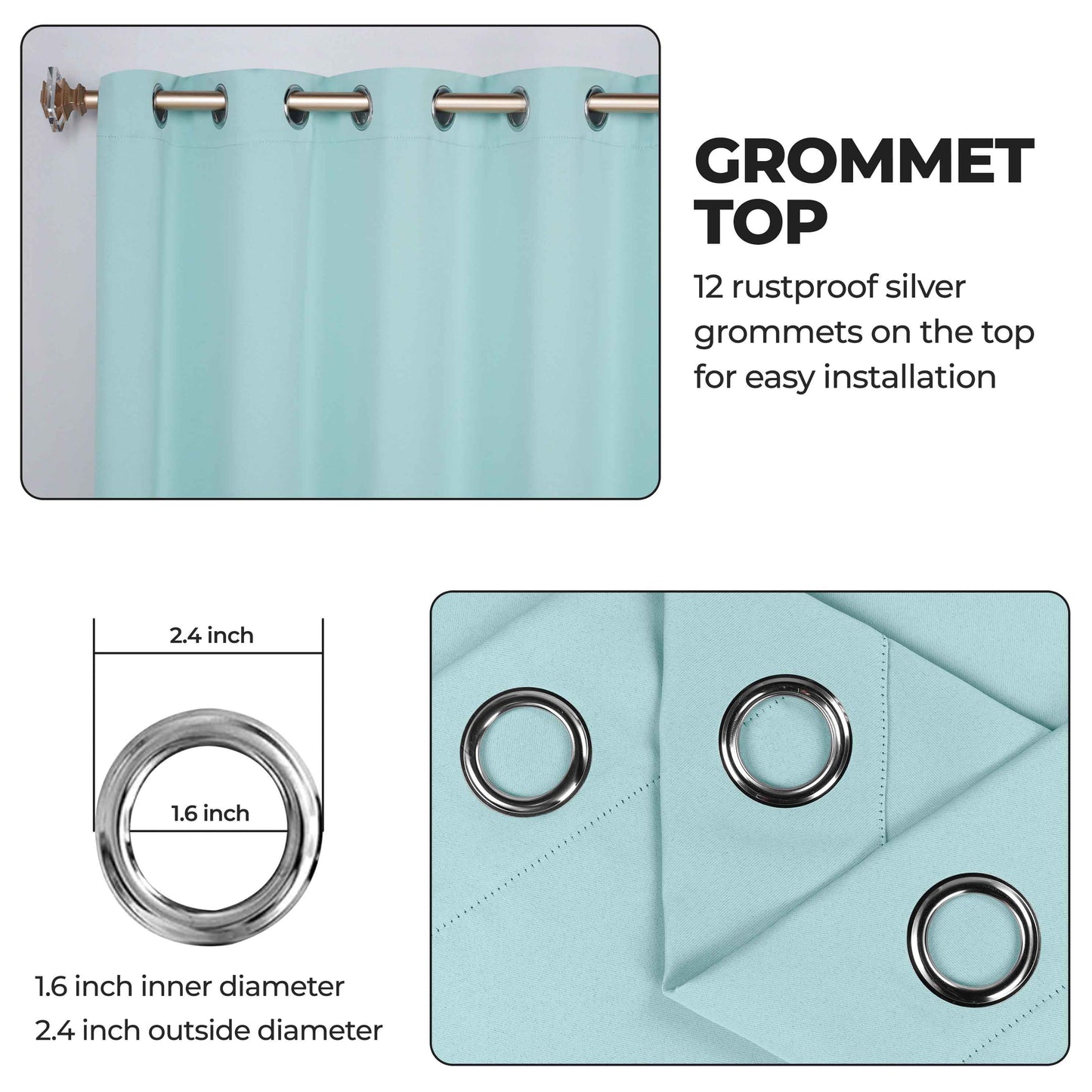 Classic Modern Solid Room Darkening Blackout Curtain Panels. Set of 2