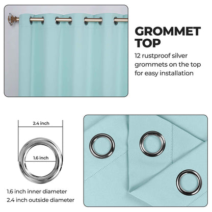 Classic Modern Solid Room Darkening Blackout Curtain Panels. Set of 2
