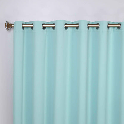Classic Modern Solid Room Darkening Blackout Curtain Panels. Set of 2