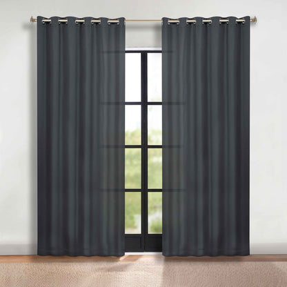 Classic Modern Solid Room Darkening Blackout Curtain Panels. Set of 2