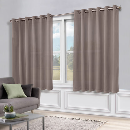 Classic Modern Solid Room Darkening Blackout Curtain Panels. Set of 2