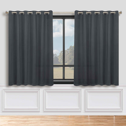 Classic Modern Solid Room Darkening Blackout Curtain Panels. Set of 2