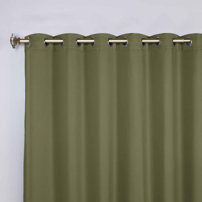Classic Modern Solid Room Darkening Blackout Curtain Panels. Set of 2