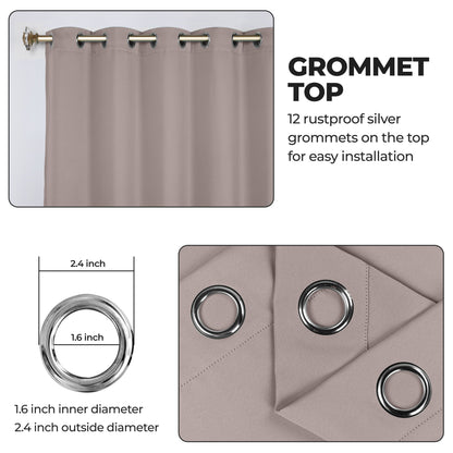 Classic Modern Solid Room Darkening Blackout Curtain Panels. Set of 2