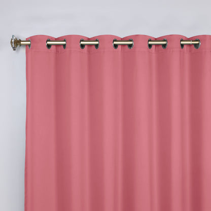 Classic Modern Solid Room Darkening Blackout Curtain Panels. Set of 2