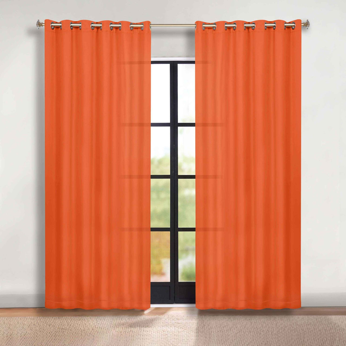 Classic Modern Solid Room Darkening Blackout Curtain Panels. Set of 2