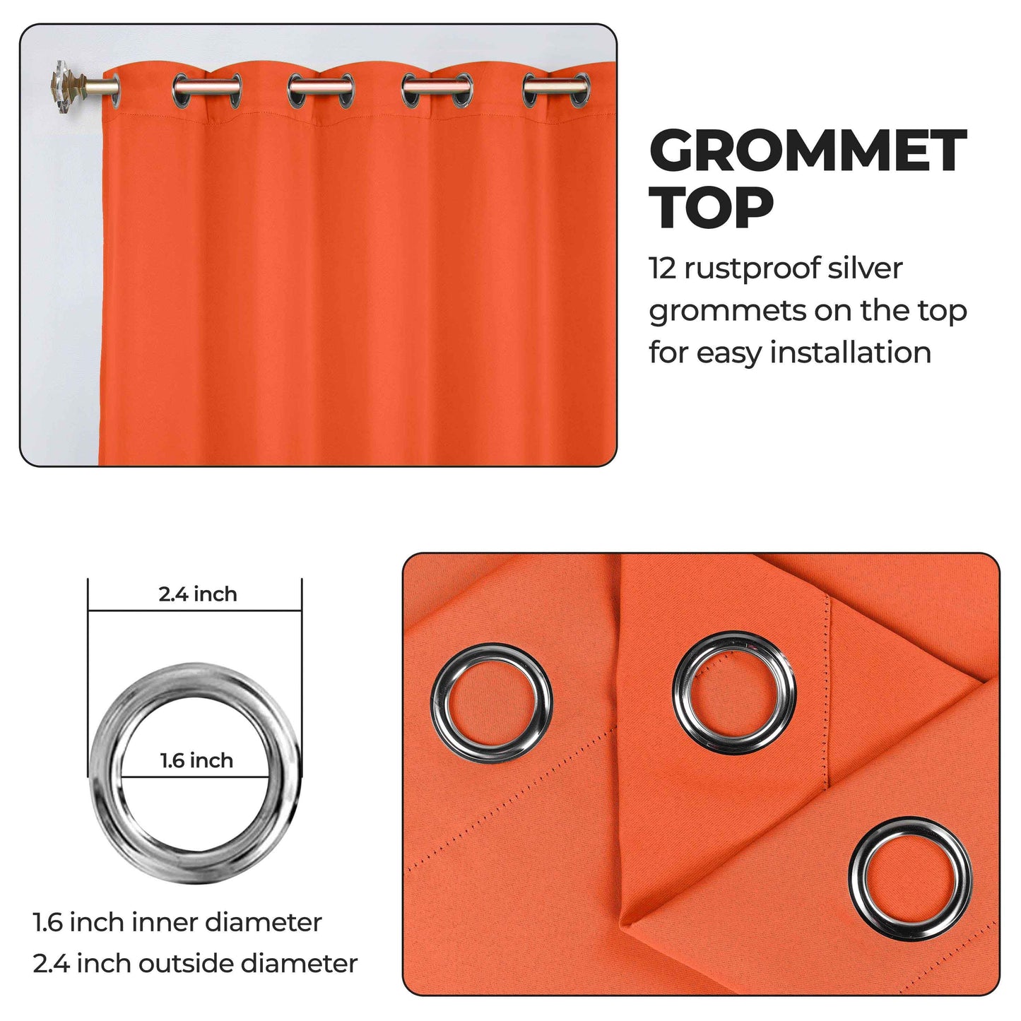 Classic Modern Solid Room Darkening Blackout Curtain Panels. Set of 2