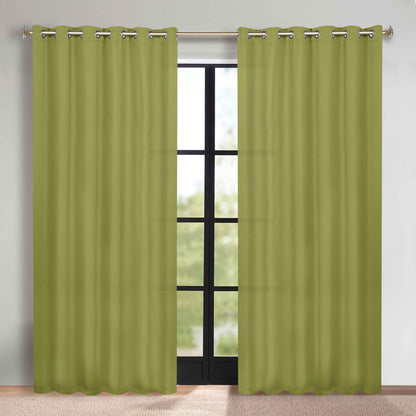 Classic Modern Solid Room Darkening Blackout Curtain Panels. Set of 2