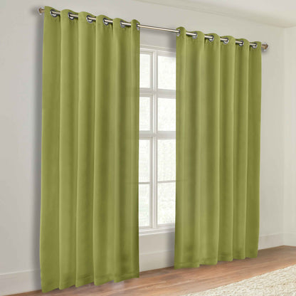 Classic Modern Solid Room Darkening Blackout Curtain Panels. Set of 2