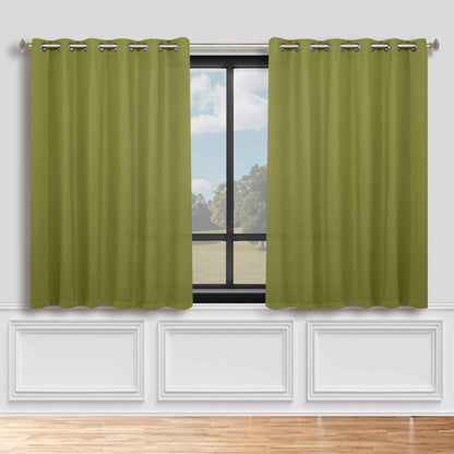 Classic Modern Solid Room Darkening Blackout Curtain Panels. Set of 2