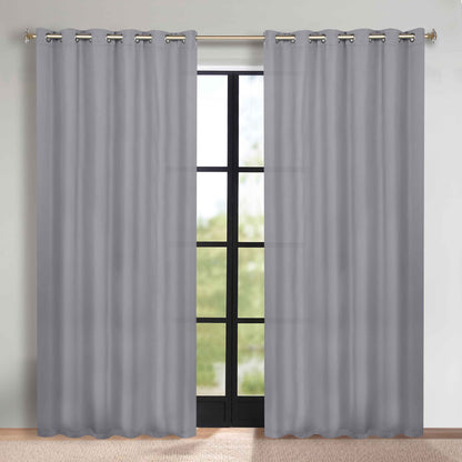 Classic Modern Solid Room Darkening Blackout Curtain Panels. Set of 2
