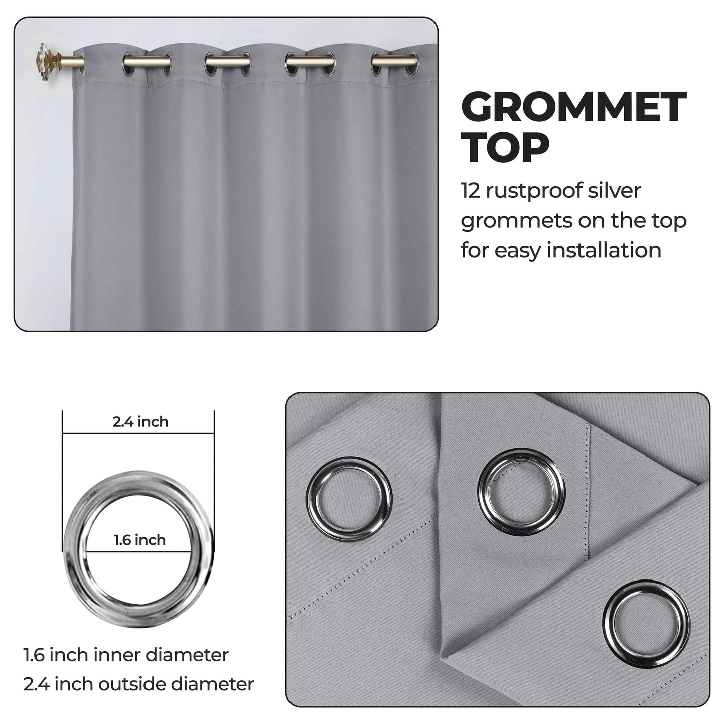 Classic Modern Solid Room Darkening Blackout Curtain Panels. Set of 2
