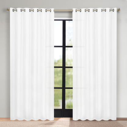 Classic Modern Solid Room Darkening Blackout Curtain Panels. Set of 2