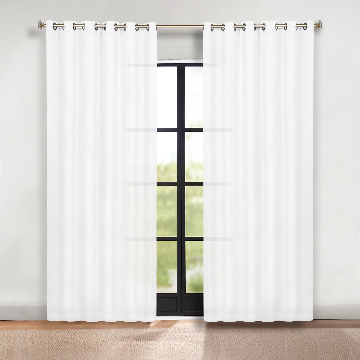 Classic Modern Solid Room Darkening Blackout Curtain Panels. Set of 2