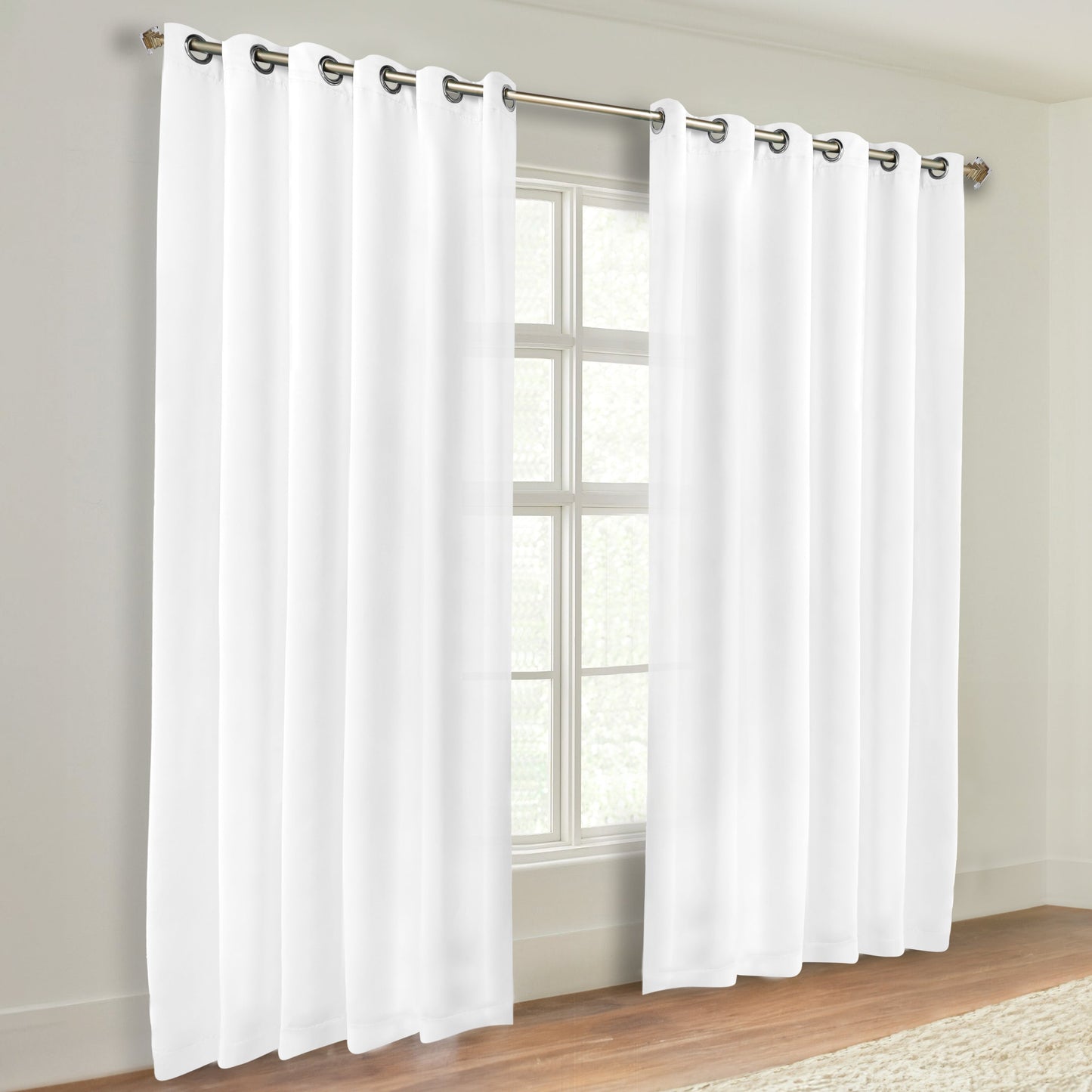 Classic Modern Solid Room Darkening Blackout Curtain Panels. Set of 2