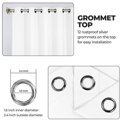 Classic Modern Solid Room Darkening Blackout Curtain Panels. Set of 2