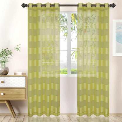 Dalisto Braided Rope Textured Grommet Sheer Curtain Set of 2