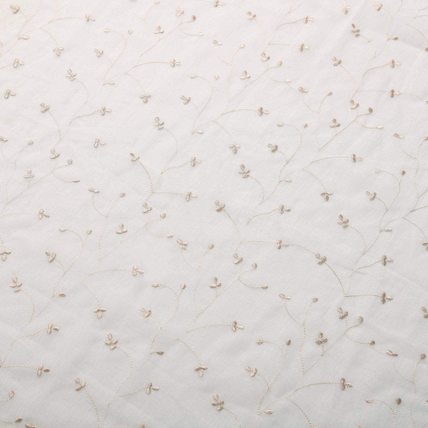 Embroidered Delicate Flower Sheer Grommet Curtain Panel Set