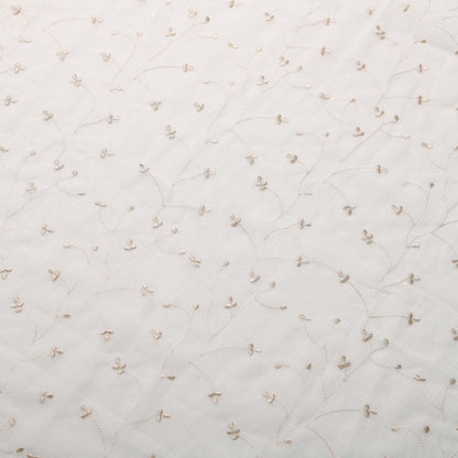 Embroidered Delicate Flower Sheer Grommet Curtain Panel Set