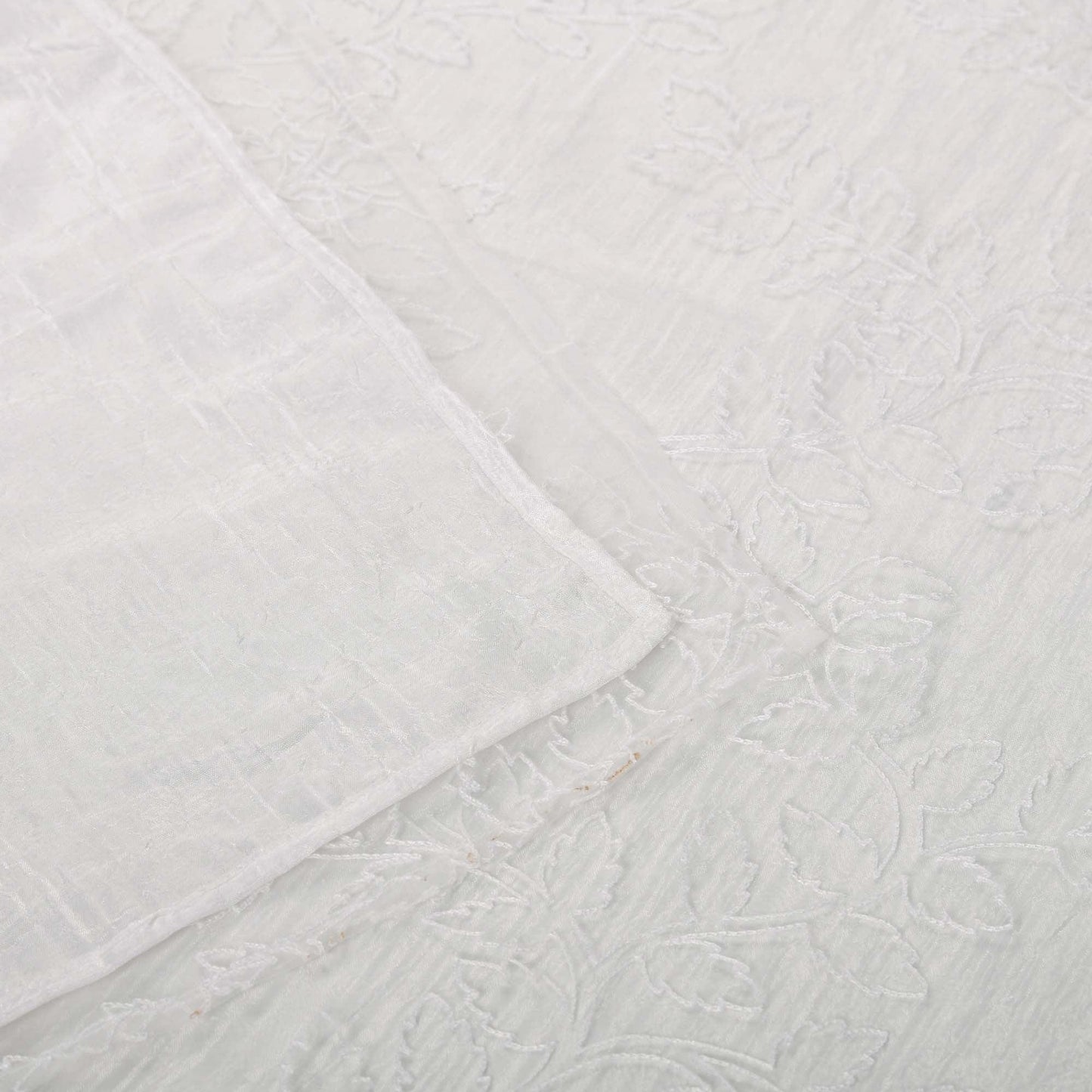 Embroidered Foliage Grommet Sheer Curtain Panel Set