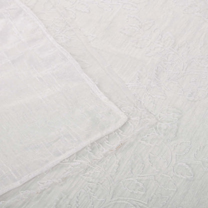 Embroidered Foliage Grommet Sheer Curtain Panel Set