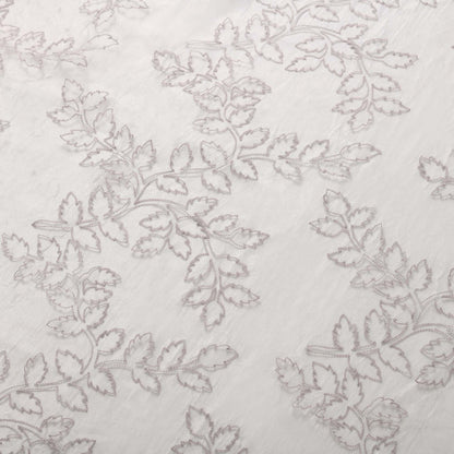 Embroidered Foliage Grommet Sheer Curtain Panel Set
