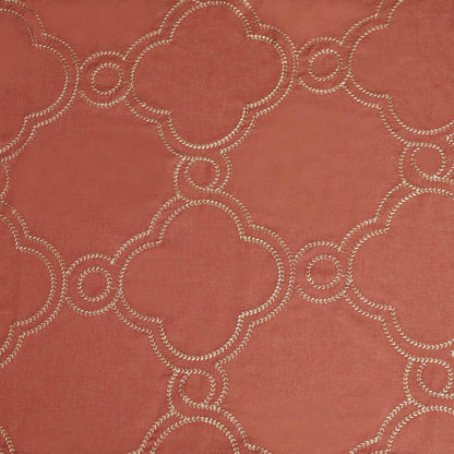 Embroidered Moroccan Trellis Sheer Grommet Curtain Panel Set