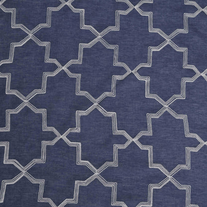 Embroidered Quatrefoil Semi Sheer 2 Piece Curtain Panel Set