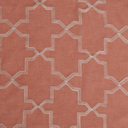 Embroidered Quatrefoil Semi Sheer 2 Piece Curtain Panel Set