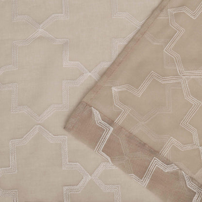 Embroidered Quatrefoil Semi Sheer 2 Piece Curtain Panel Set