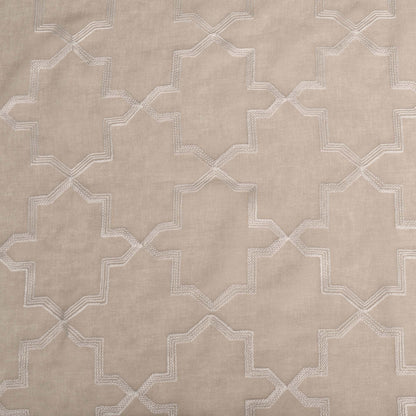Embroidered Quatrefoil Semi Sheer 2 Piece Curtain Panel Set