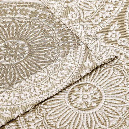 Eminence Jacquard Floral Mandala Semi-Sheer Curtain Panel Set