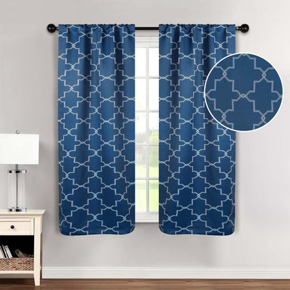 Imperial Trellis Washable Room Darkening Blackout Curtains. Set of 2