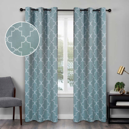 Imperial Trellis Washable Room Darkening Blackout Curtains. Set of 2