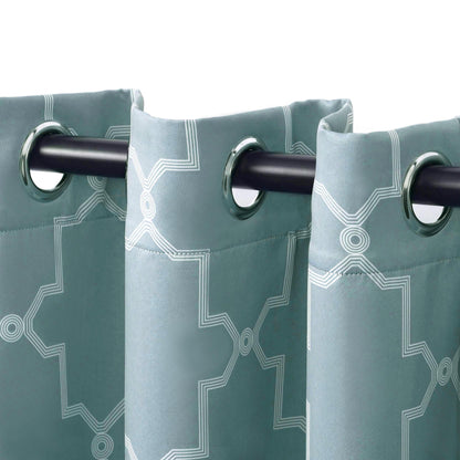 Imperial Trellis Washable Room Darkening Blackout Curtains. Set of 2