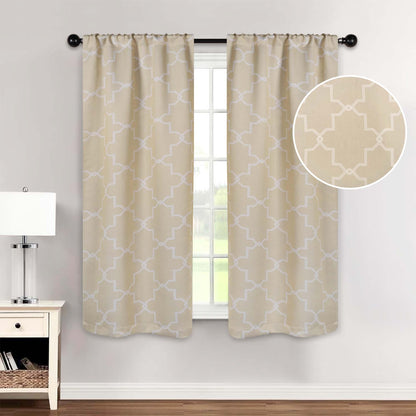 Imperial Trellis Washable Room Darkening Blackout Curtains. Set of 2