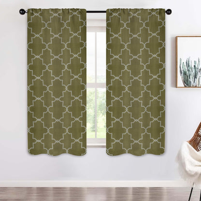 Imperial Trellis Washable Room Darkening Blackout Curtains. Set of 2
