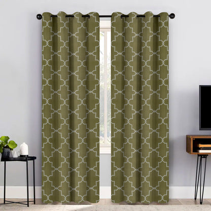 Imperial Trellis Washable Room Darkening Blackout Curtains. Set of 2