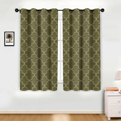 Imperial Trellis Washable Room Darkening Blackout Curtains. Set of 2