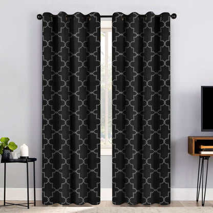 Imperial Trellis Washable Room Darkening Blackout Curtains. Set of 2