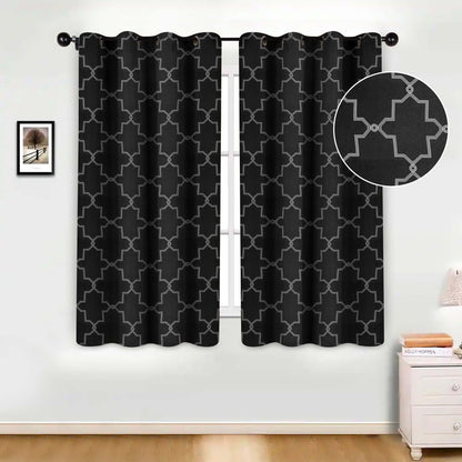 Imperial Trellis Washable Room Darkening Blackout Curtains. Set of 2